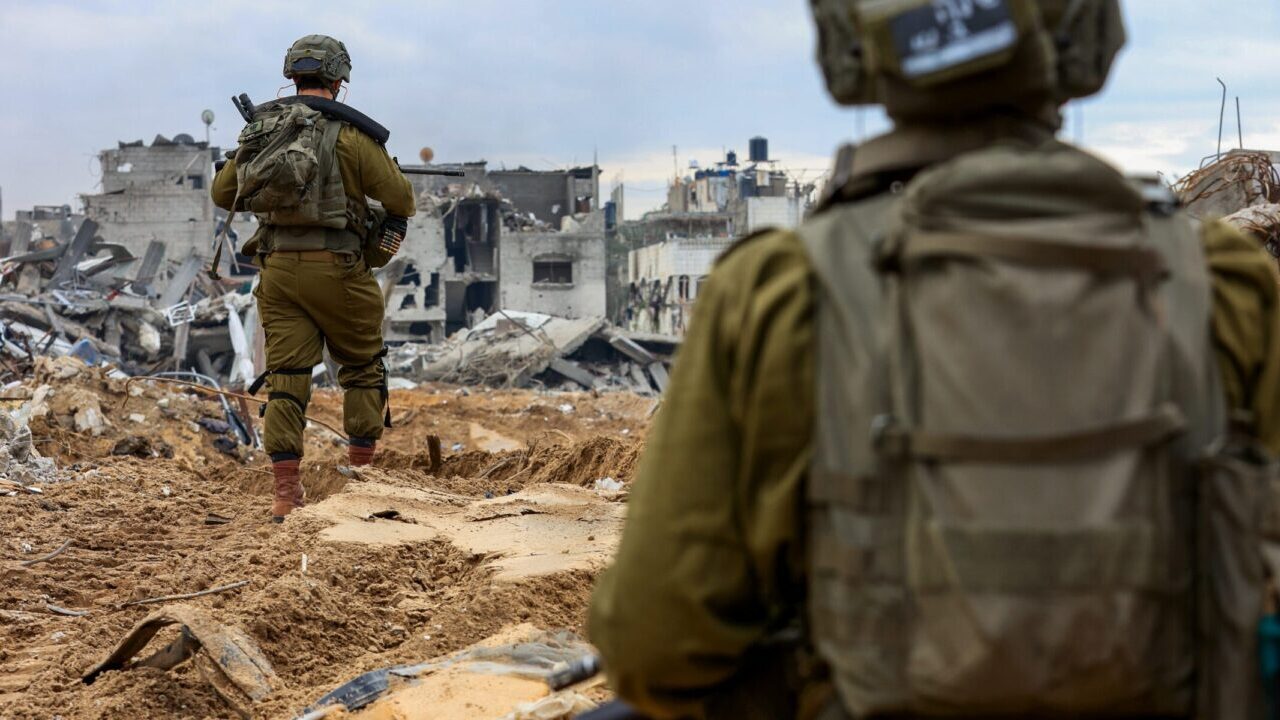 Israeli soldiers operate in Beit Lahia, in the northern Gaza Strip, on Nov. 28, 2024. (Oren Cohen/Flash90)