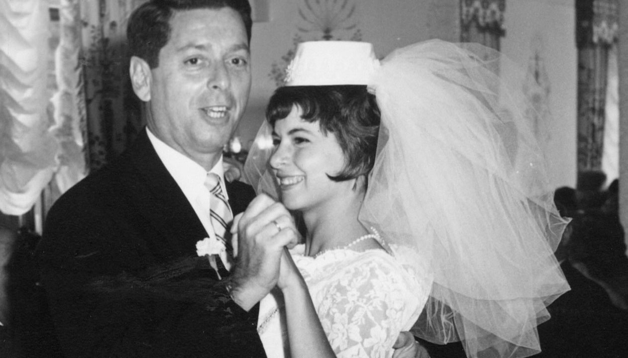 Janet Silver Ghent dances with her father, Robin Martin Silver, at her first wedding in 1965. (Courtesy)