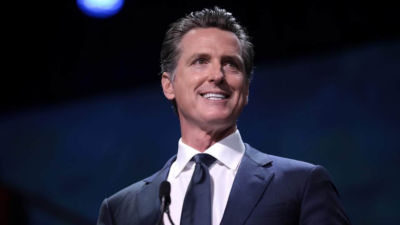 Gov. Gavin Newsom at the 2019 California Democratic Party State Convention at the George R. Moscone Convention Center in San Francisco, California. June 1, 2019. (Gage Skidmore via Wikicommons)
