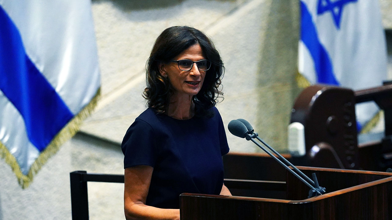 Michal Cotler-Wunsh, then a member of Knesset, addresses the Knesset in 2020. (Adina Wolman/Knesset Archive via Wikimedia CC BY-SA 4.0)