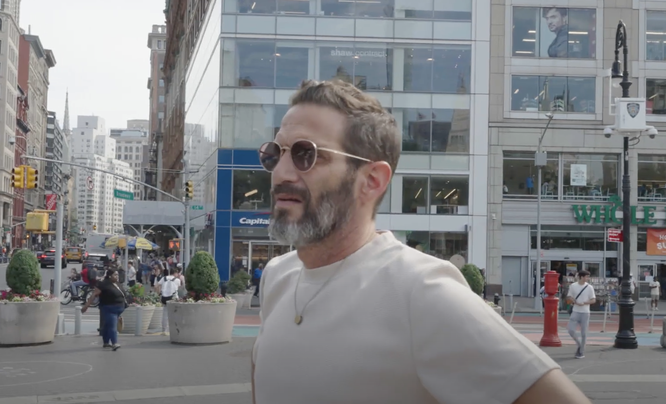 Guri Alfi in New York City for "The New Jew: Days of War." (Screenshot)
