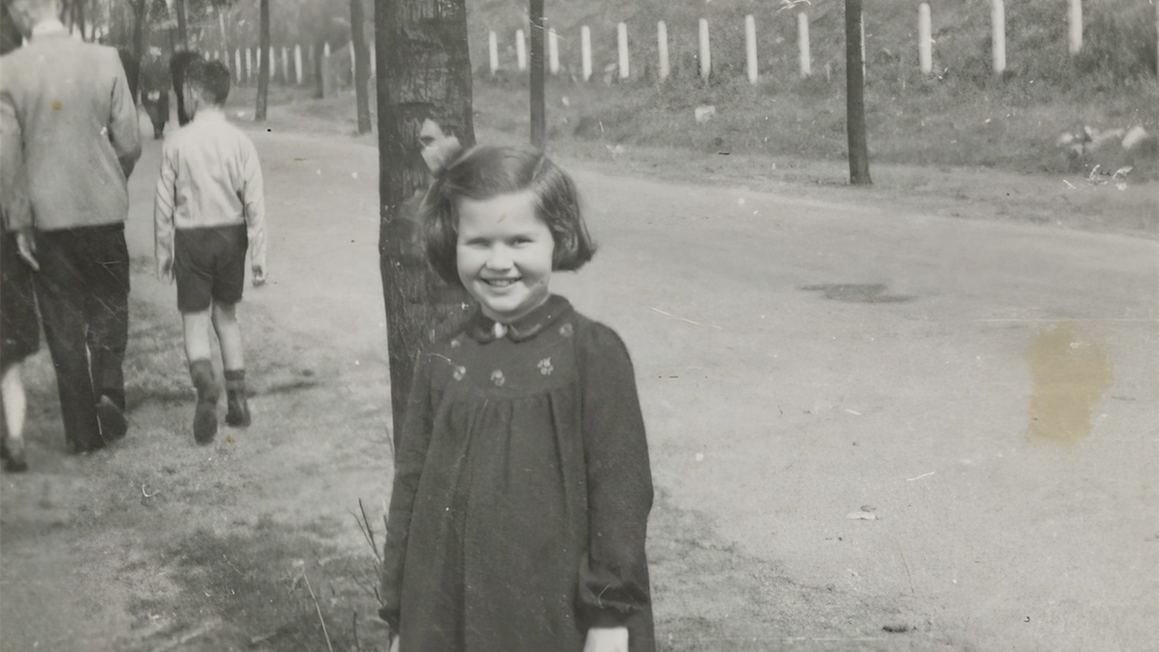 Anita Magnus Frank before she had to leave home. (Screenshot from "A Great Big Secret.")
