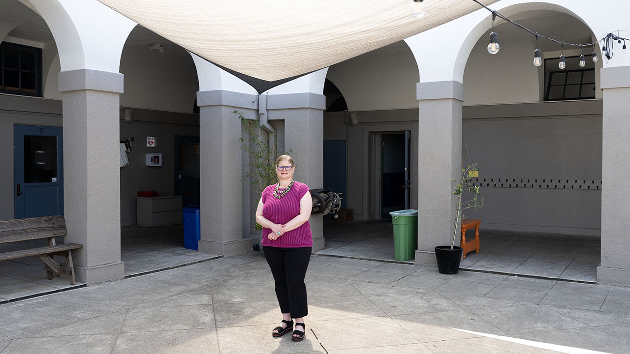 Melissa Chapman, CEO of the East Bay Jewish Community Center, at the JCC in Berkeley on April 14, 2025. (Aaron Levy-Wolins/J. Staff)