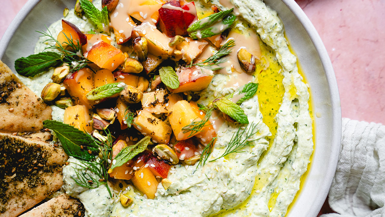 Looking to make a dip for a dinner party that isn’t hummus?Whipped Tahini Feta is a sweet-savory dip that will satisfy such a craving. (Micah Siva)