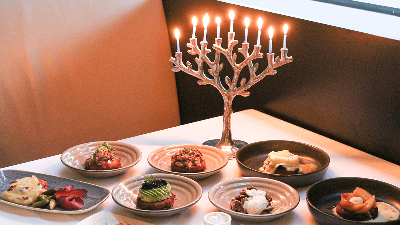 One Market's 2024 Latke Festival featured nine unconventional "loaded" latkes. And we got try some of them — for years, this publication's staff Hanukkah party was held at One Market. (Courtesy)