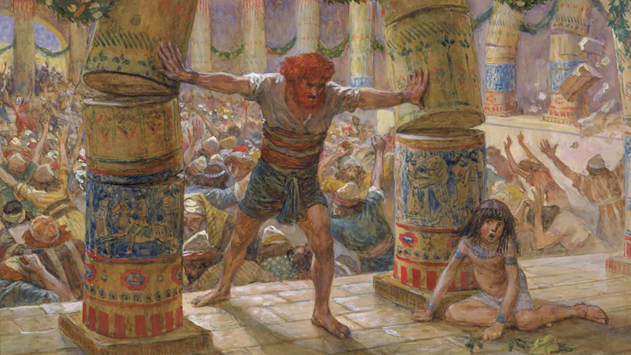 "Samson Puts Down the Pillars" by James Tissot, ca. 1900. The biblical character of Samson is the best known Nazirite.