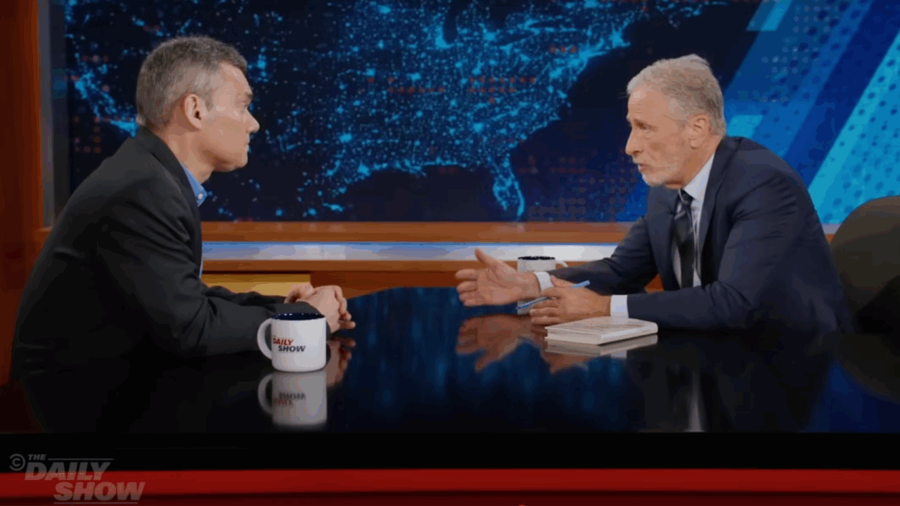 Peter Beinart and Jon Stewart on "The Daily Show"