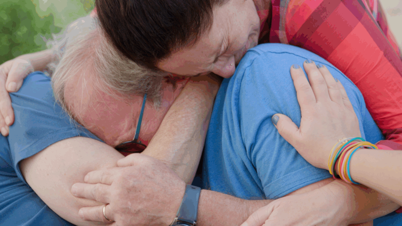 Family embracing in film