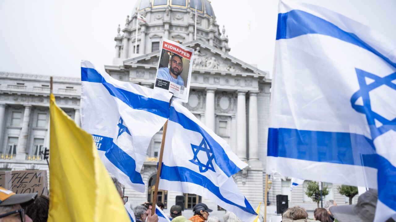 people wave flags