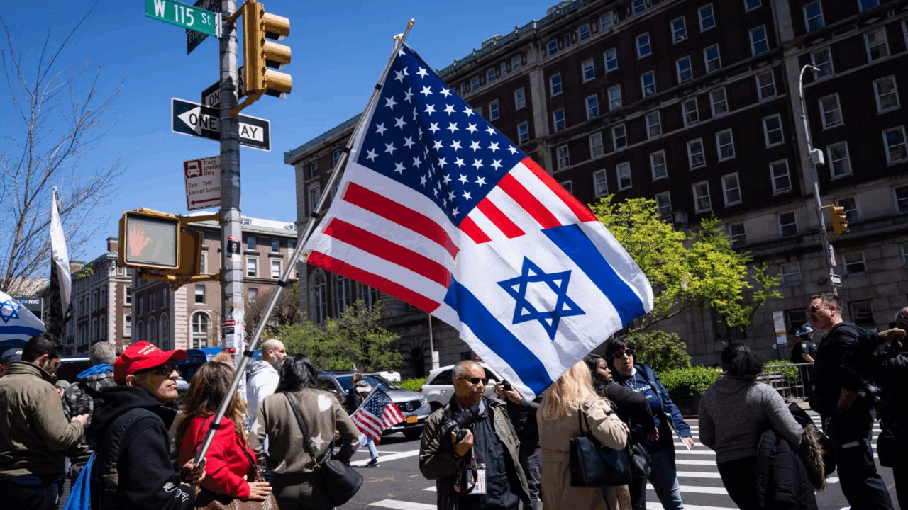 A pro-Israel protester