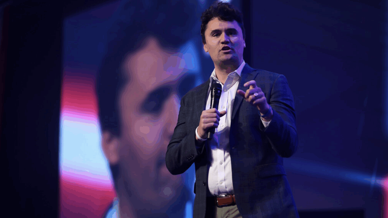 Charlie Kirk speaking onstage