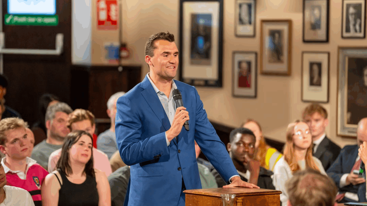 Charlie Kirk speaking at an event