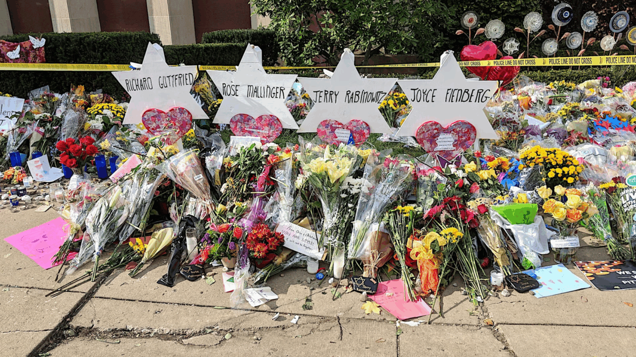 Memorial for victims of the Tree of Life synagogue shooting