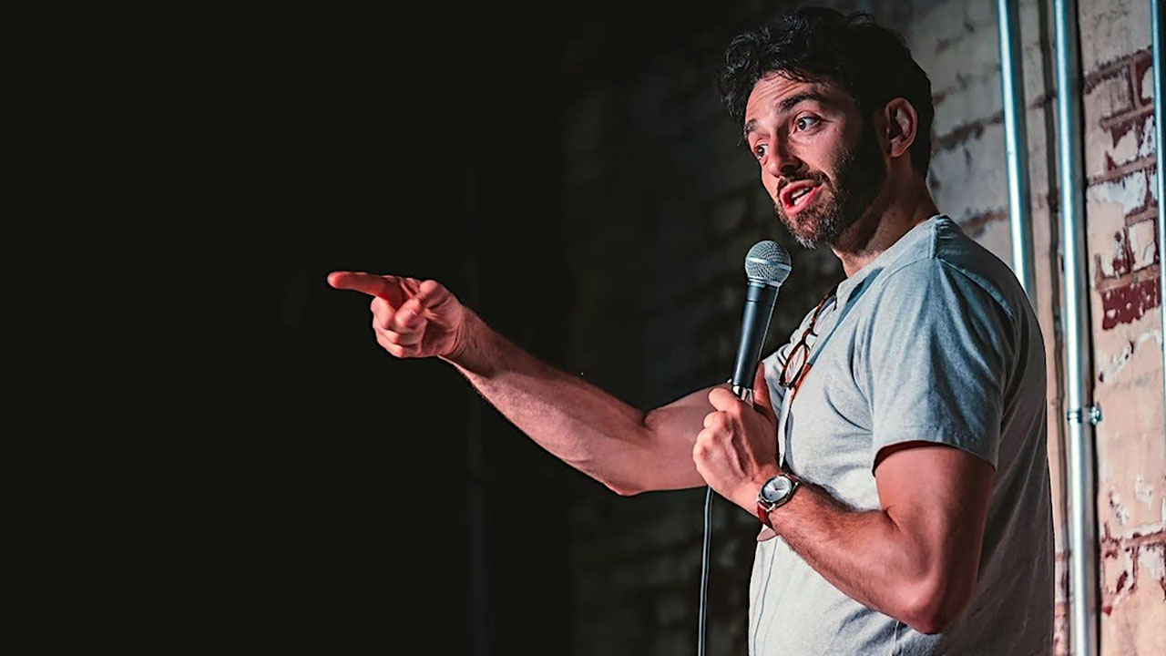 On stage, Gianmarco Soresi jokes about being the son of a Jewish mother and an Italian Catholic father. (Dalvin Nichols)