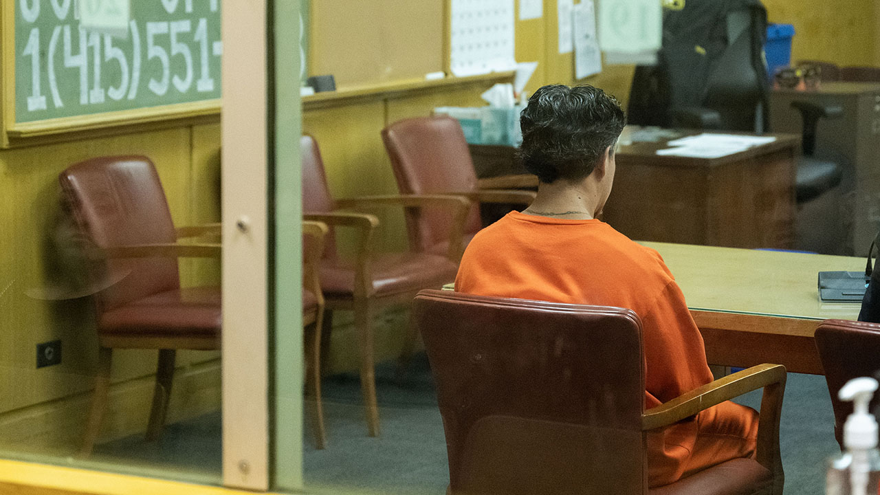 Juan Diaz-Rivas in court during a preliminary hearing at the Hall of Justice in San Francisco, July 3, 2025. (Aaron Levy-Wolins/J. Staff)