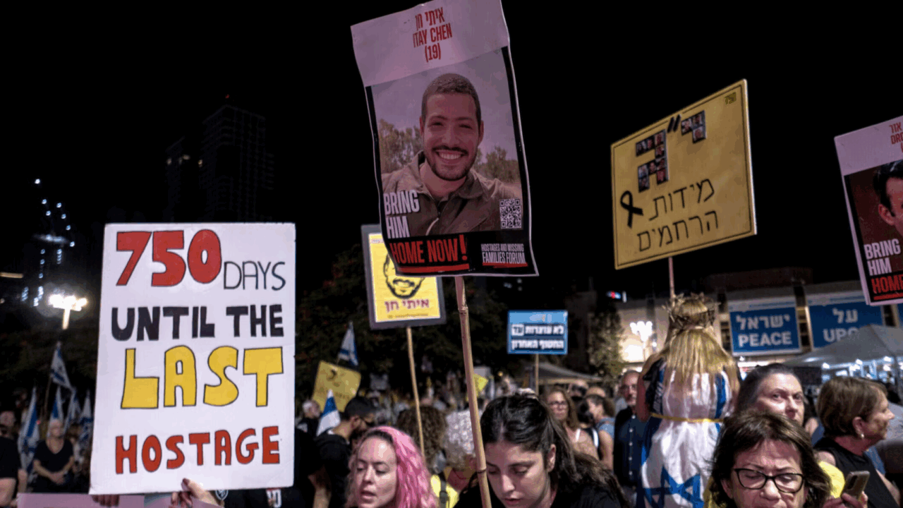 Posters at Hostages Square