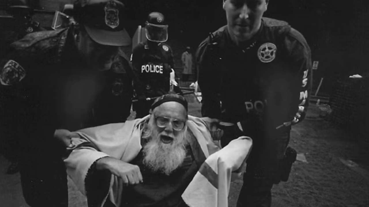 Waskow arrested at a protest