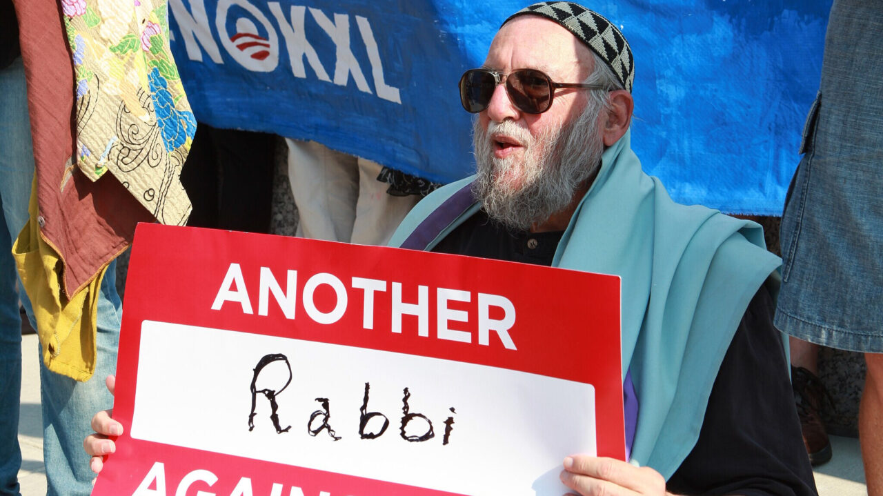 Rabbi Arthur Waskow at a protest