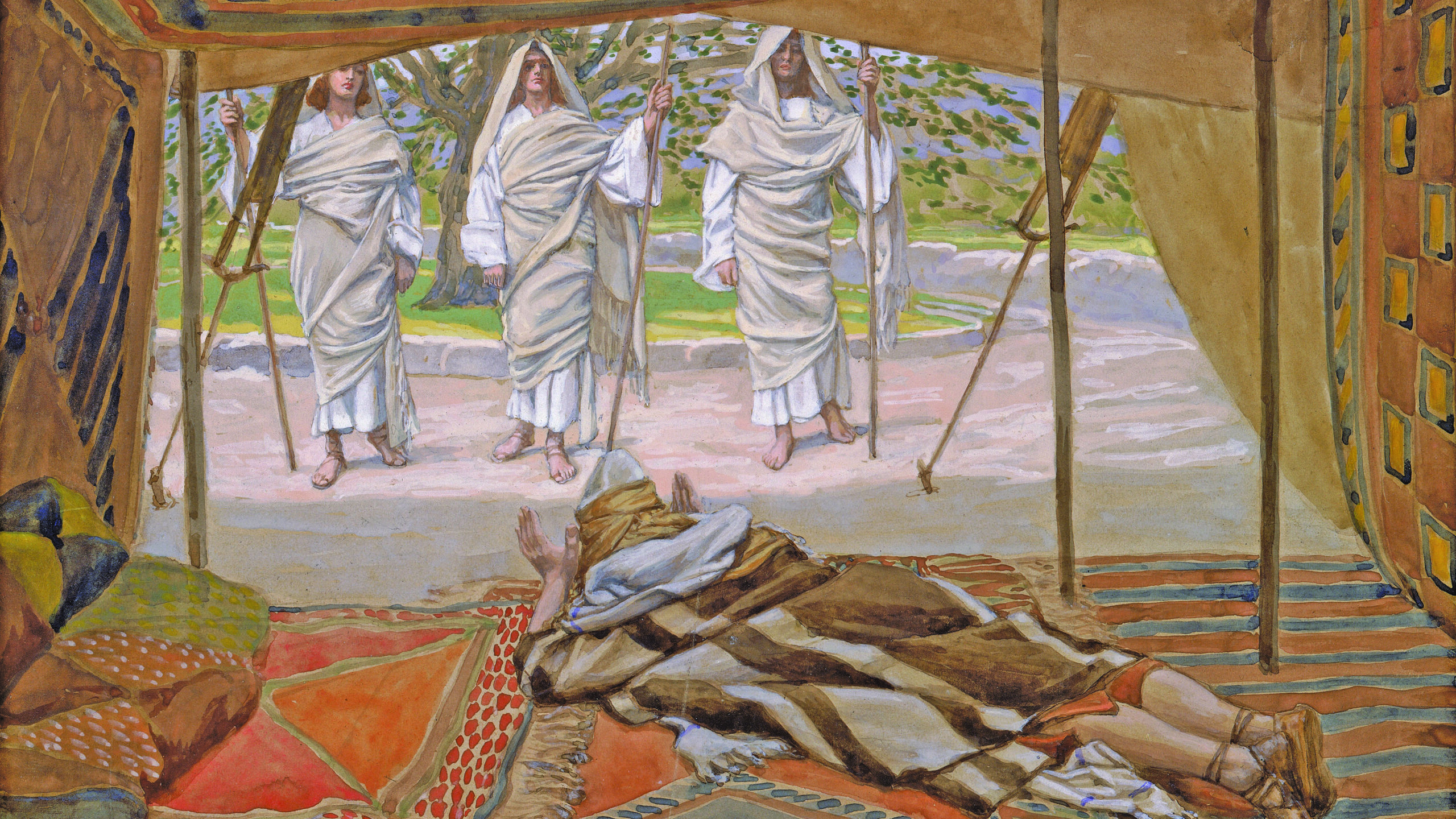 "Abraham and the Three Angels" by James Tissot, ca. 1900.
