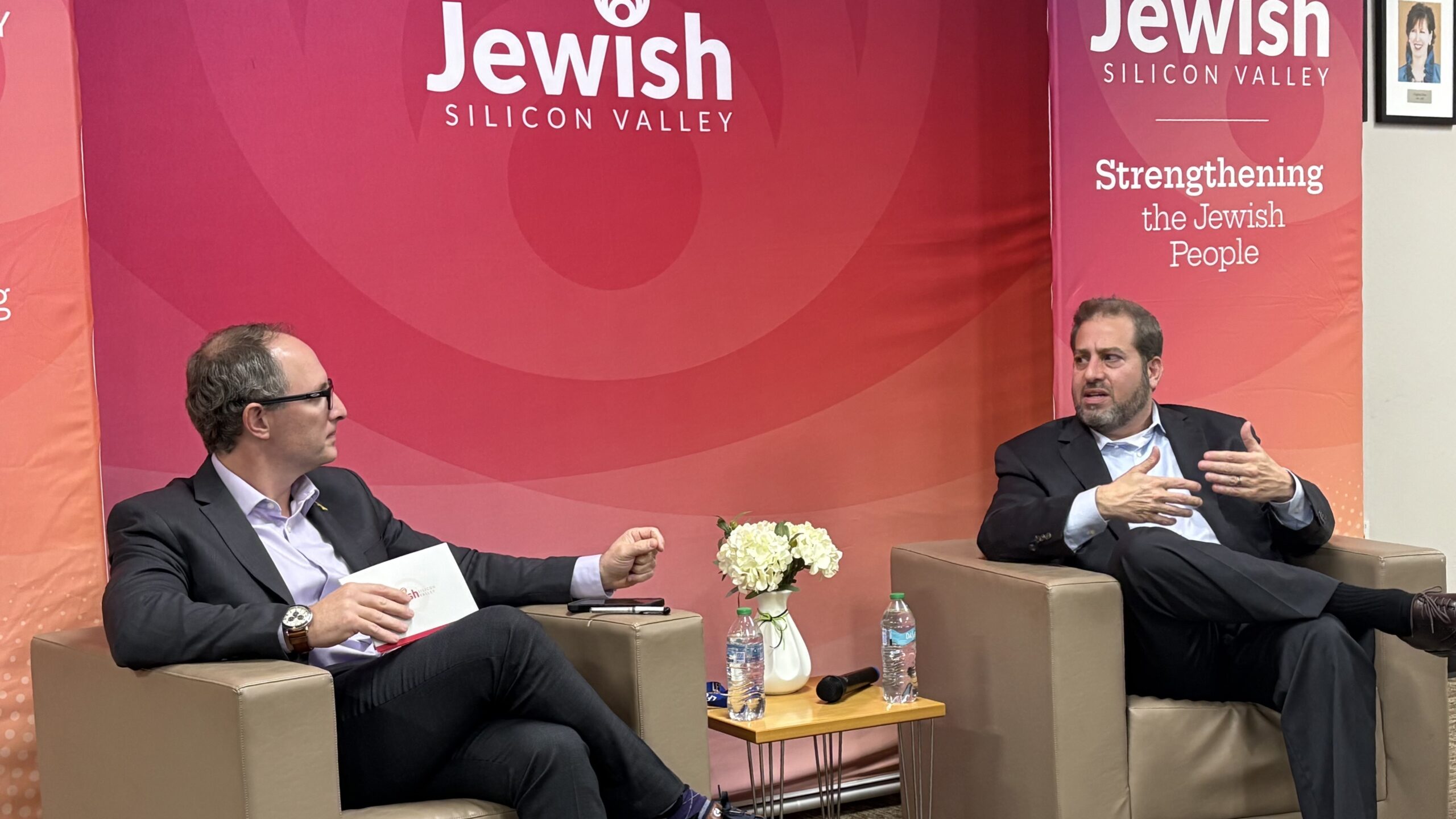 Daniel Klein, CEO of Jewish Silicon Valley (left) and ADL's Oren Segal. (Emma Goss/J. Staff)