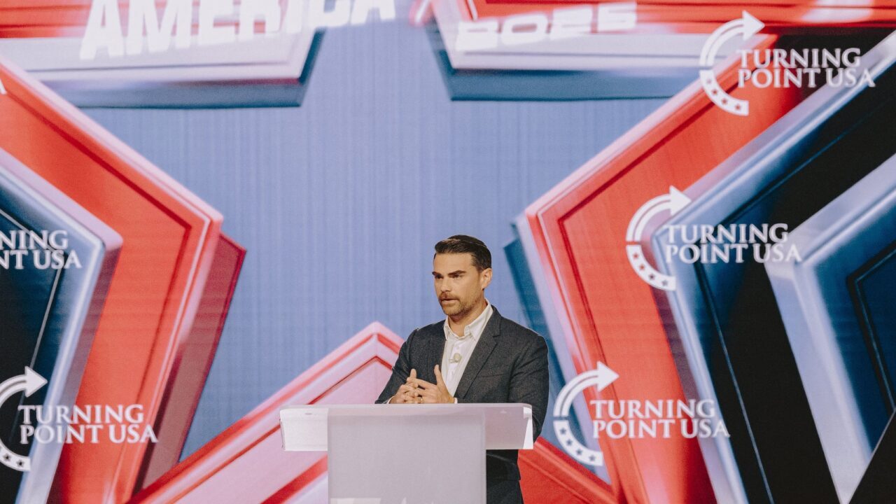 US conservative political commentator Ben Shapiro speaks during Turning Point's annual AmericaFest conference in remembrance of late right-wing political activist Charlie Kirk, in Phoenix, Arizona on Dec. 18, 2025. (Olivier Touron / AFP via Getty Images)