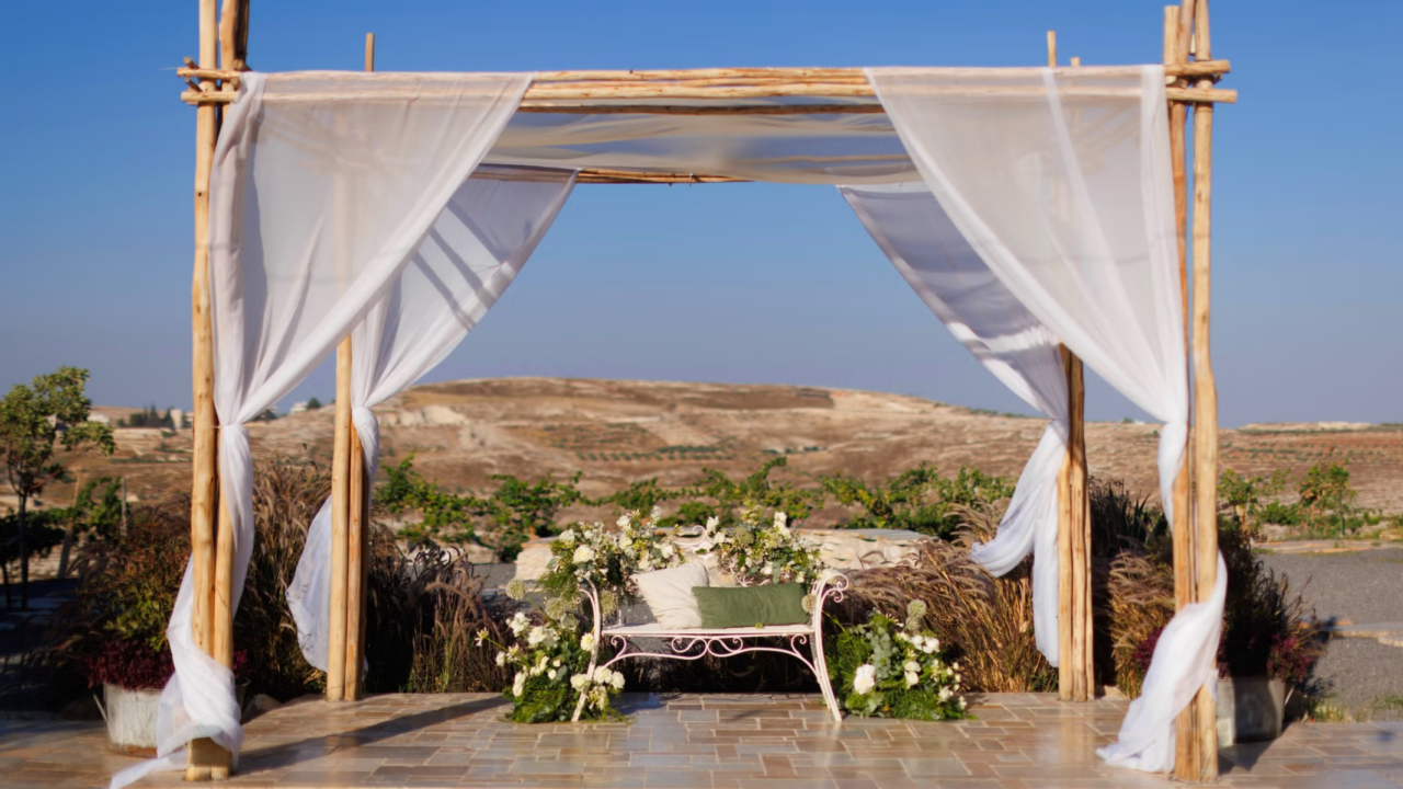 A wedding chuppah