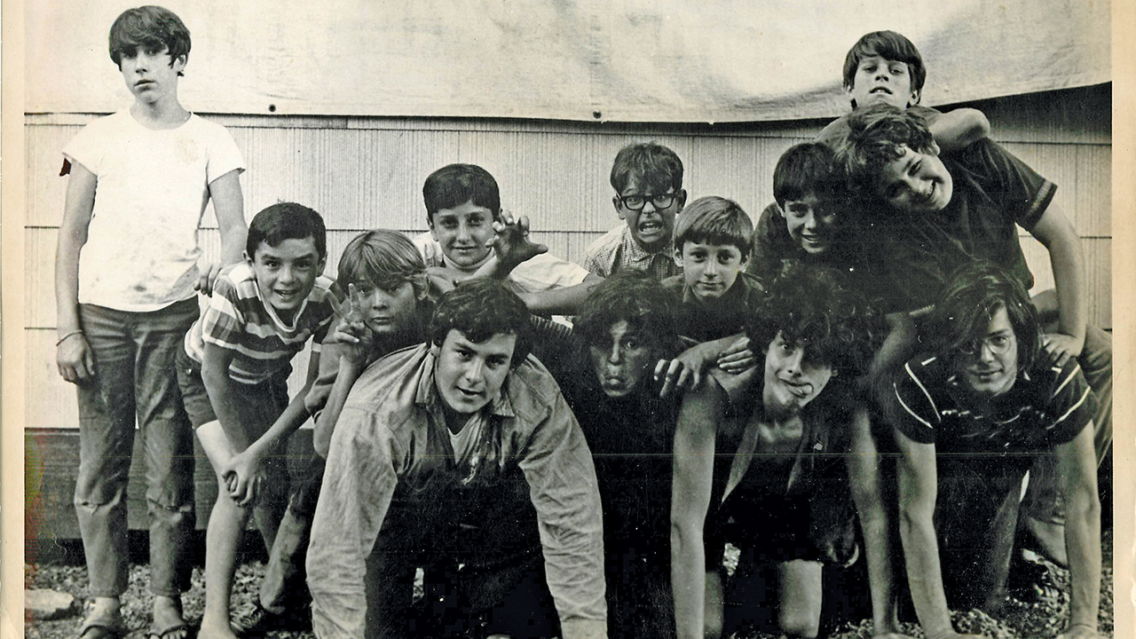 Brian Kaye and his bunkmates at Camp Tawonga in July 1969. Kaye is smiling in the second row, second from the right. (Courtesy Brian Kaye)