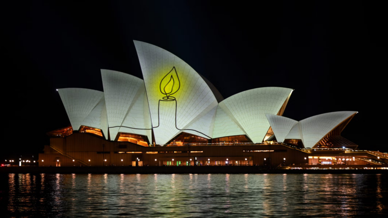 Sydney Opera House with candlelight