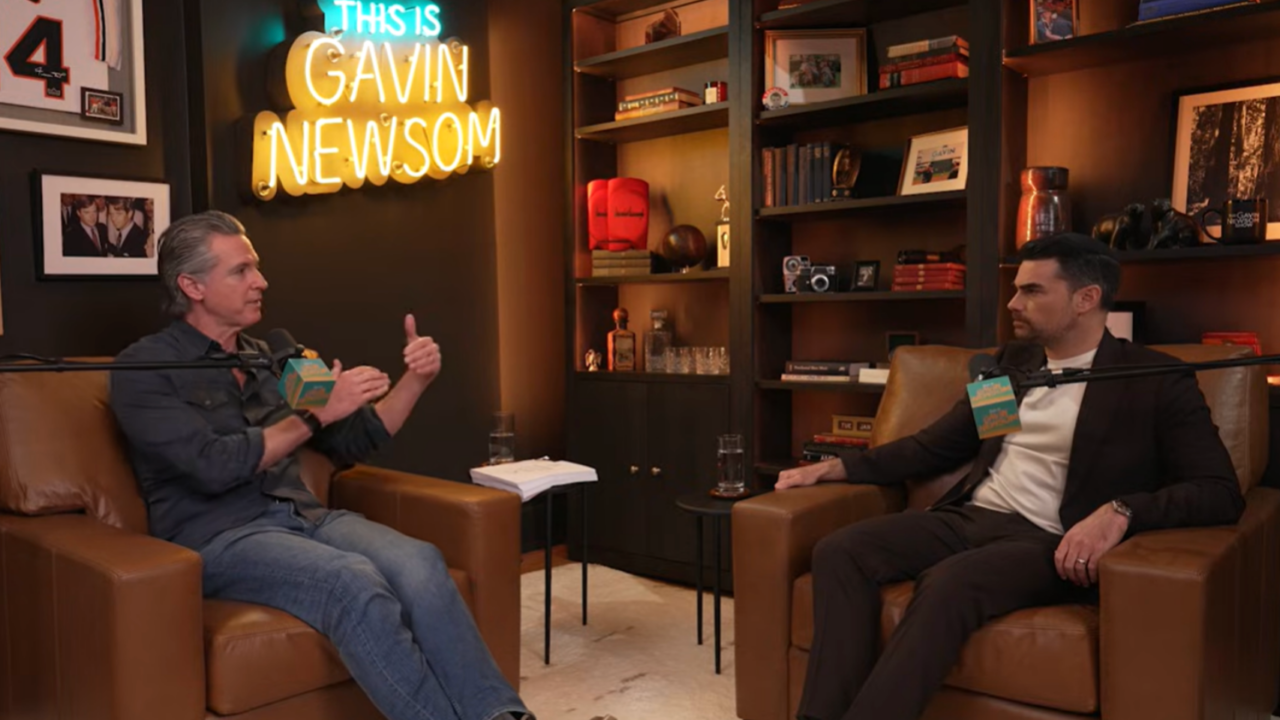 Gavin Newsom and Ben Shapiro