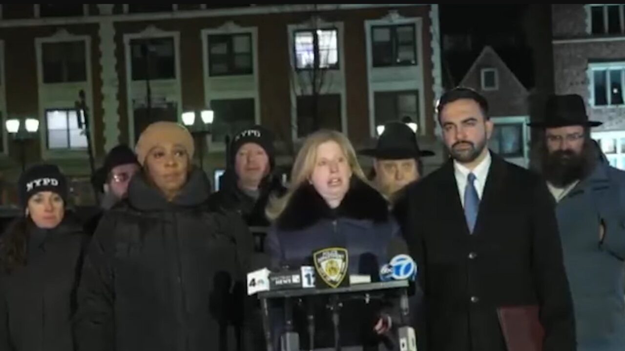 New York City Police Commissioner Jessica Tisch talks to the press about the Jan. 28 incident with Mayor New York Zohran Mamdani to her left