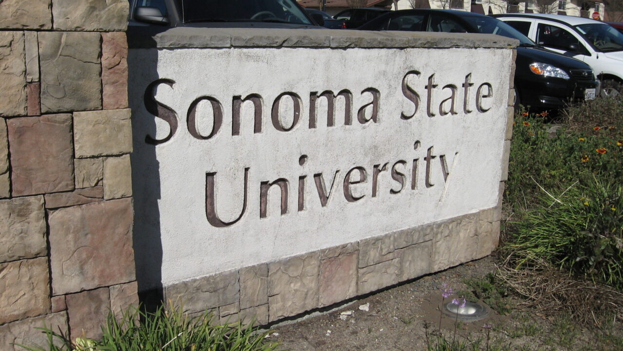 Sonoma State University sign