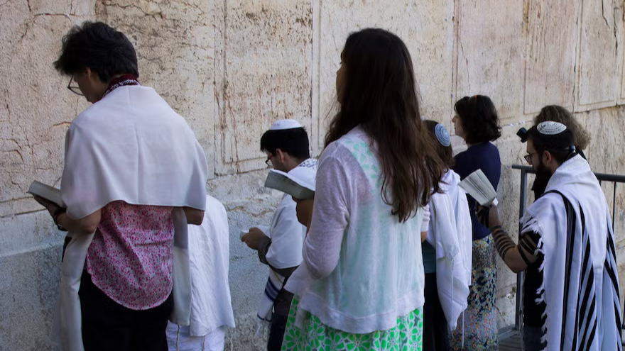 Jews praying at the Western Wall