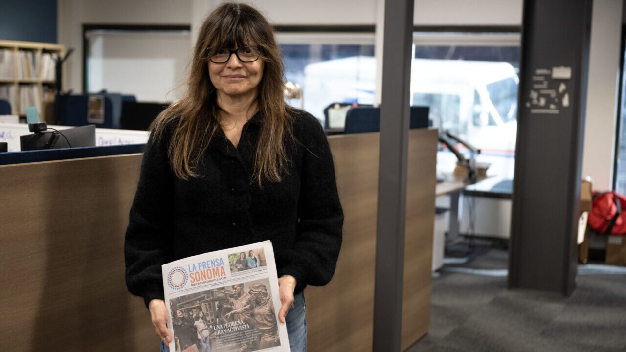 La Prensa Sonoma Editor Raquel Issenberg at The Press Democrat newspaper offices in Santa Rosa. (Aaron Levy-Wolins/J. Staff)