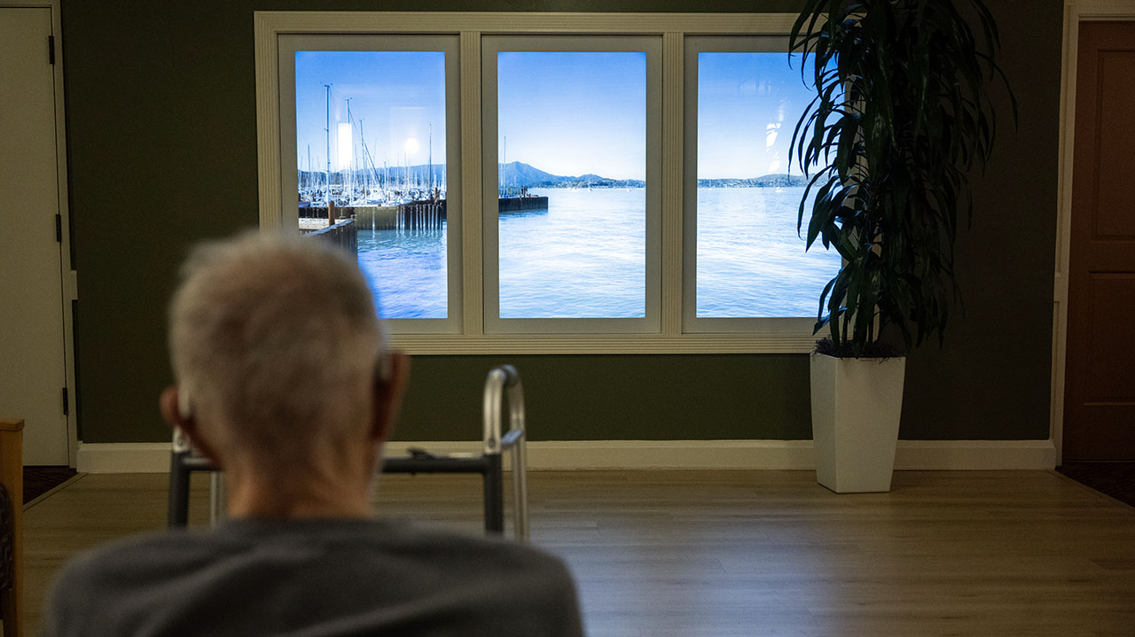 LiquidView screens have been installed at the Rhoda Goldman Plaza senior living facility in San Francisco. (Aaron Levy-Wolins/J. Staff)