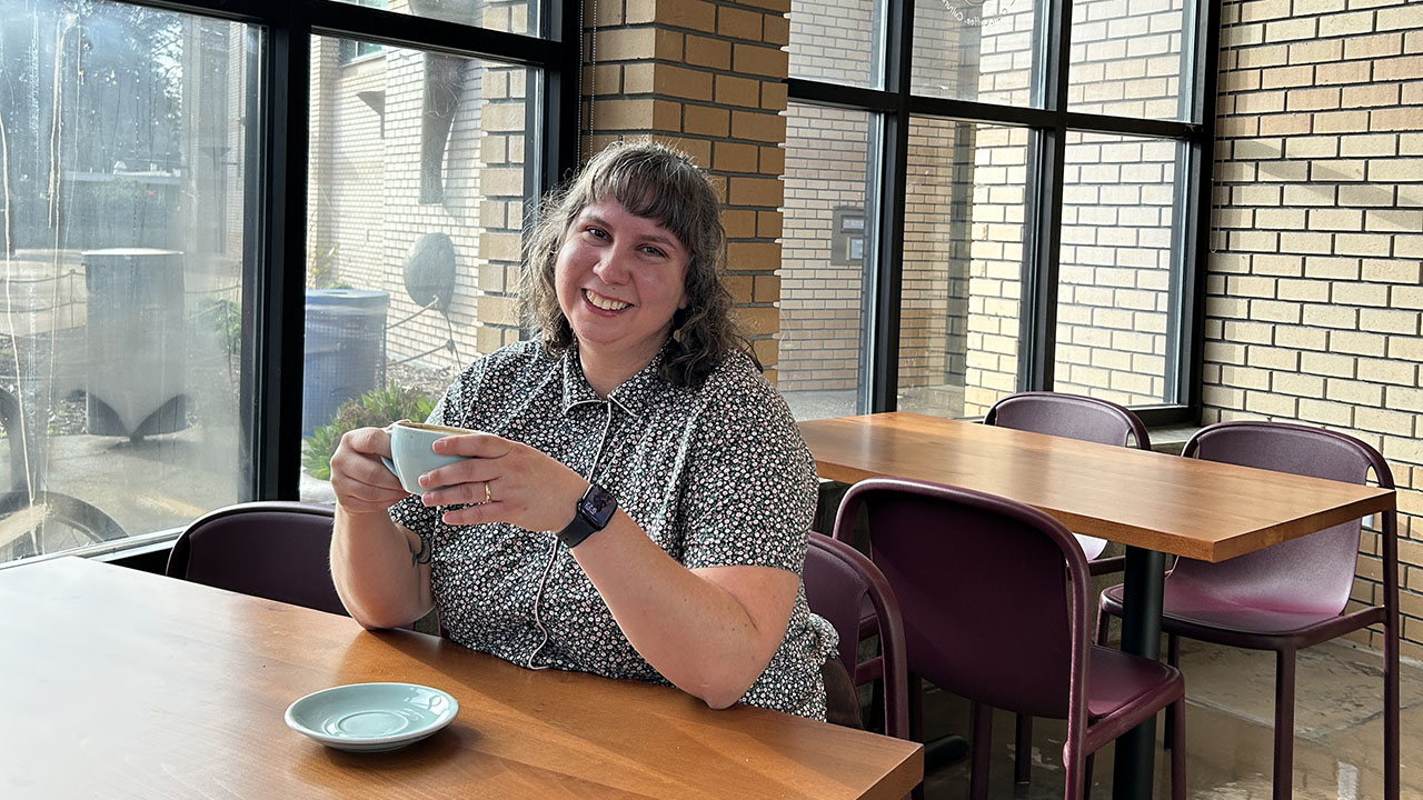 As Kneaded Bakery owner Iliana Berkowitz at the bakery's new spot at the San Leandro Public Library. (Courtesy)