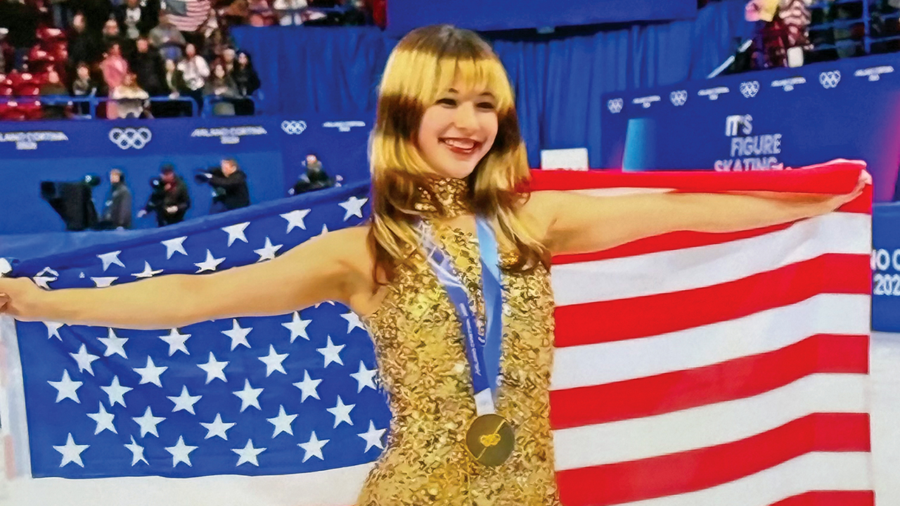 Alysa Liu celebrates her gold medal in women's singles figure skating at the 2026 Winter Olympics in February.  (Jaybeeinbigd22/CC0 1.0)