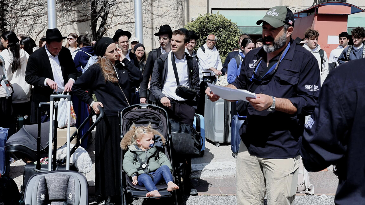 Travelers scramble for an exit from Israel. (Courtesy of Grey Bull Rescue)
