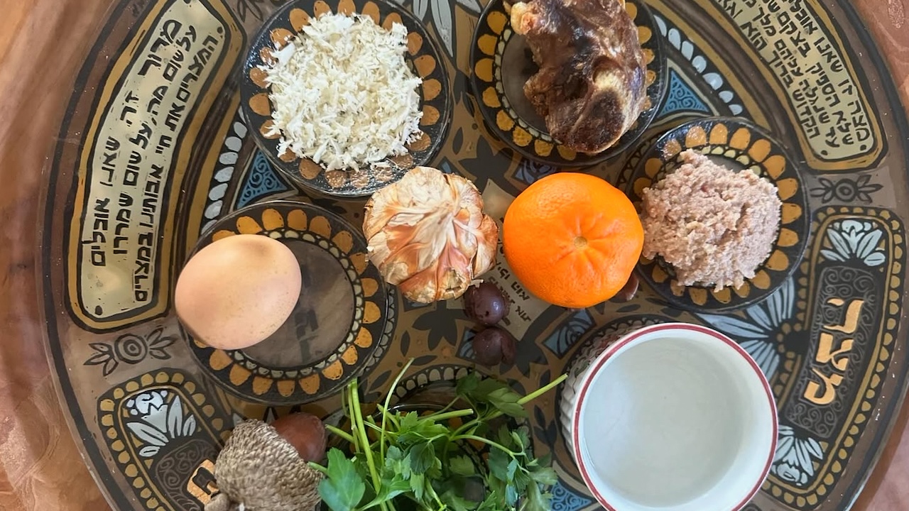 The seder plate at last year's “Coming Home: A Sensual Seder for Love and Liberation” event. (Courtesy Mira Stern)