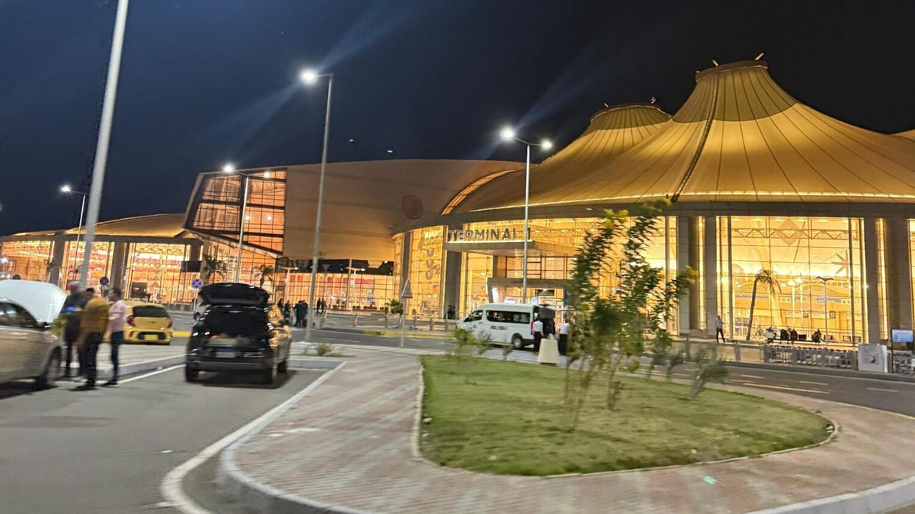 Exterior view of the Sharm el Sheikh Airport in Egypt. (Courtesy Zalmy Mochkin)