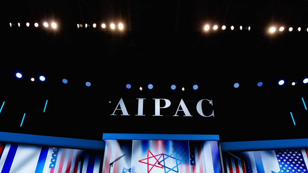 A view of the stage at the 2019 AIPAC conference in Washington, D.C. (Cheriss May/NurPhoto via Getty Images)