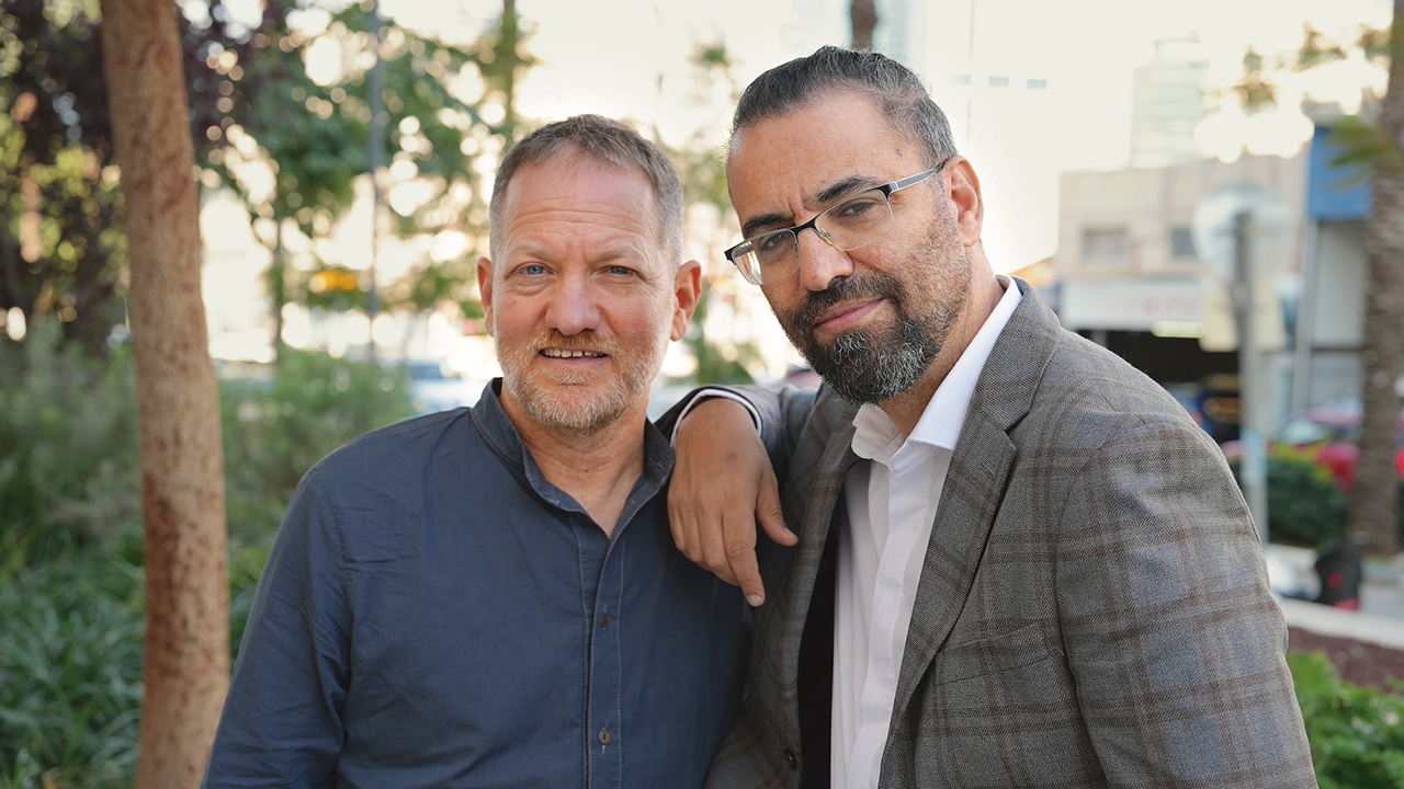 Israeli Maoz Inon, left, and Palestinian Aziz Abu Sarah offer their vision for reconciliation in their book, "The Future is Peace." (Uri Levi)