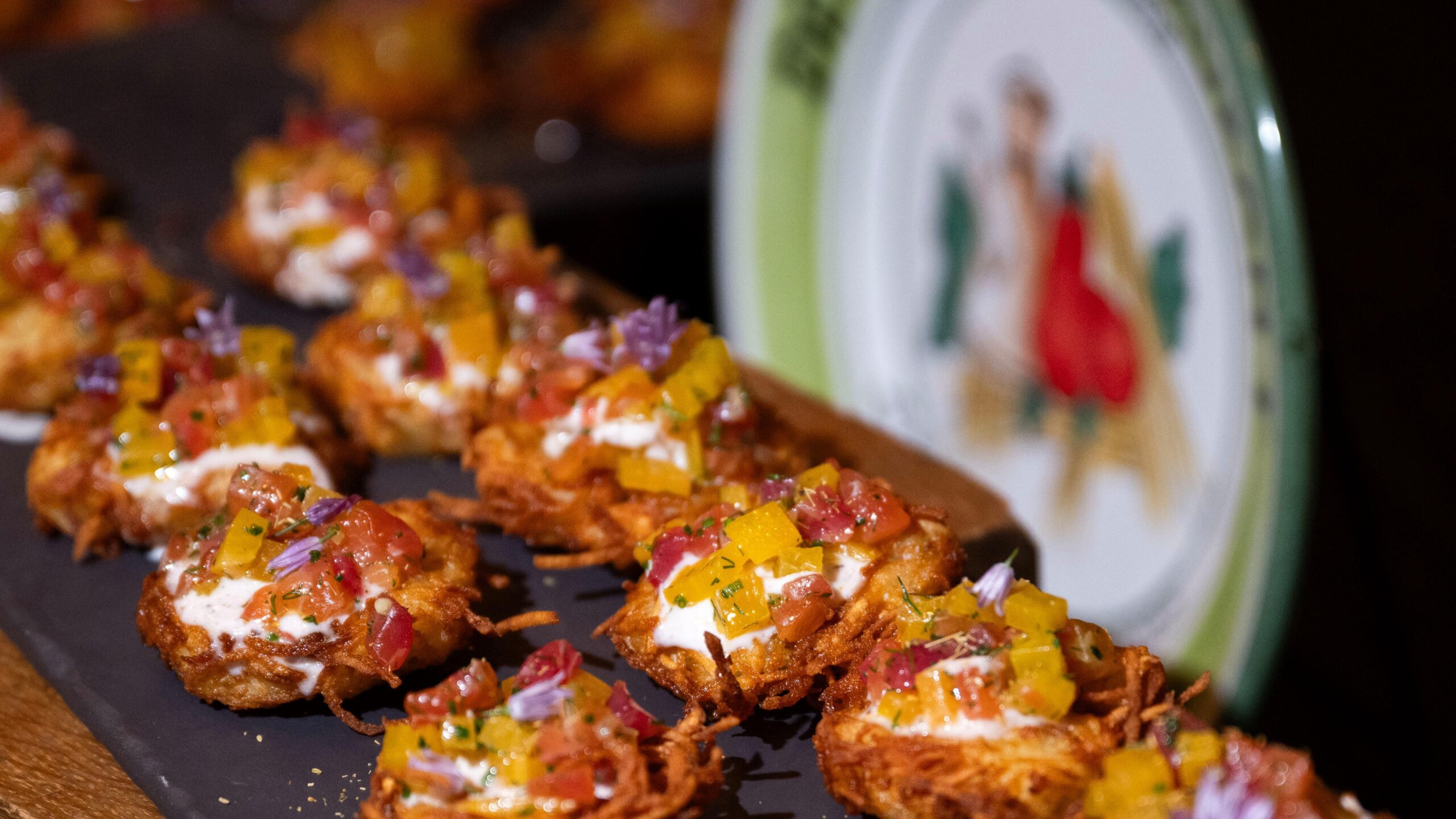 Latkes served by the restaurant Delfina during A Taste of Jewish SF at the JCCSF on May 9. (Aaron Levy-Wolins/J. Staff)