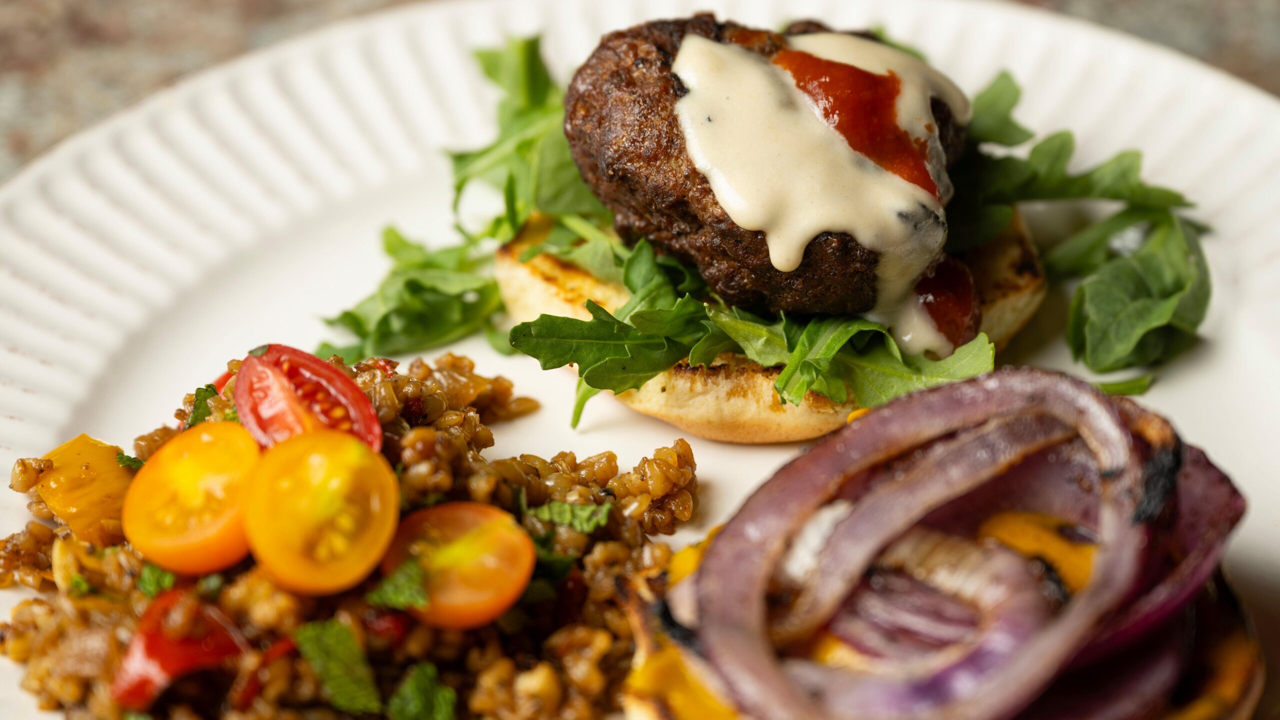 This savory-spicy Moroccan Merguez burger is perfect for a picnic. (Aaron Levy-Wolins/J. Staff)