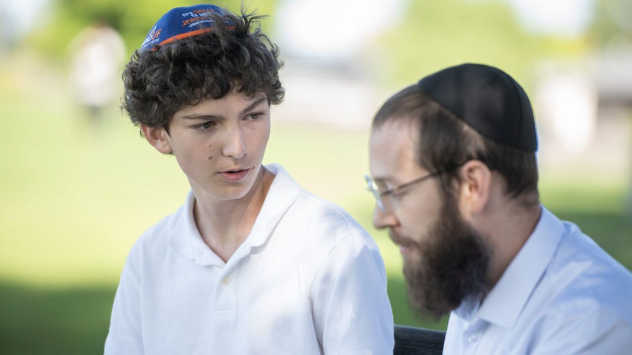 Teenager and rabbi