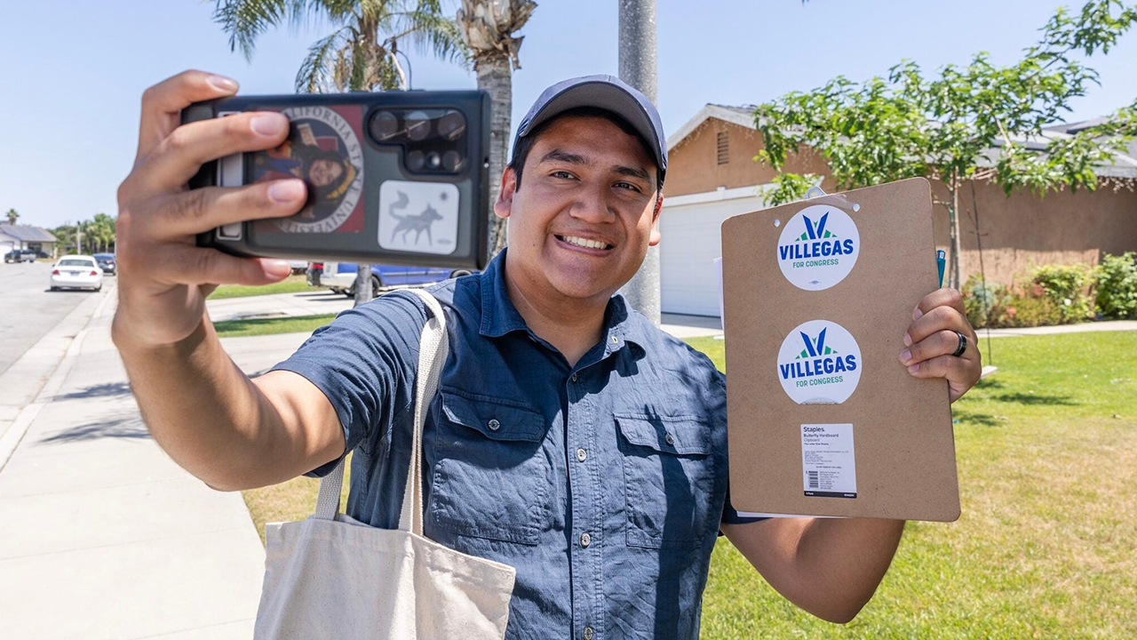 Randy Villegas, running for California’s 22nd Congressional District, poses in Bakersfield, California, on May 23, 2026. (Myung J. Chun / Los Angeles Times via Getty Images)