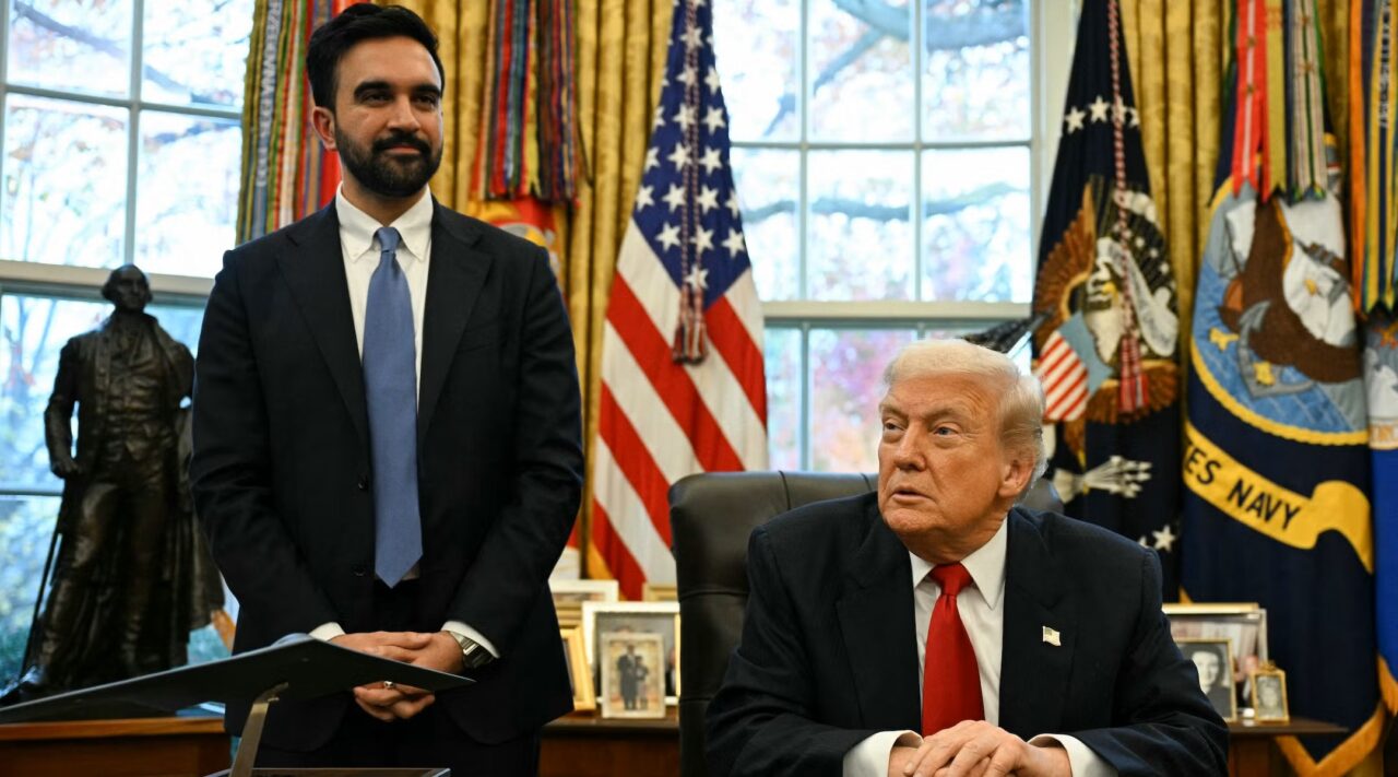 President Donald Trump meets with Zohran Mamdani in the Oval Office in November 2025. (Jim Watson / AFP via Getty Images)