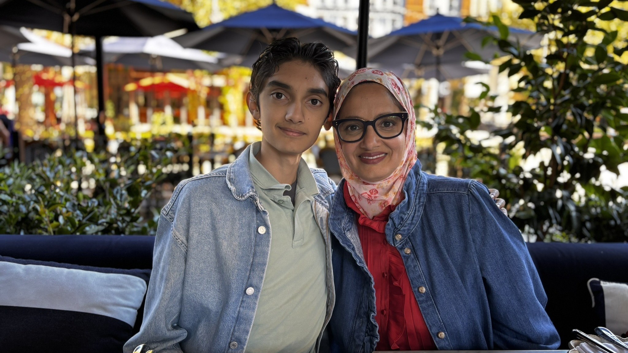 Zackary Husaini and his mother, Reema Qadry. (Courtesy)